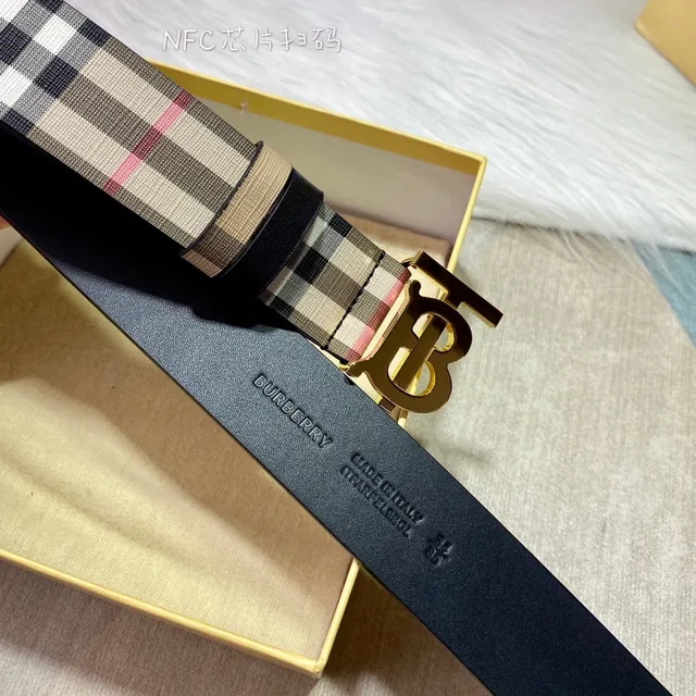 Burberry TB Belt Nova Check দ্বিমুখী ক্যানভাস বেল্ট 7