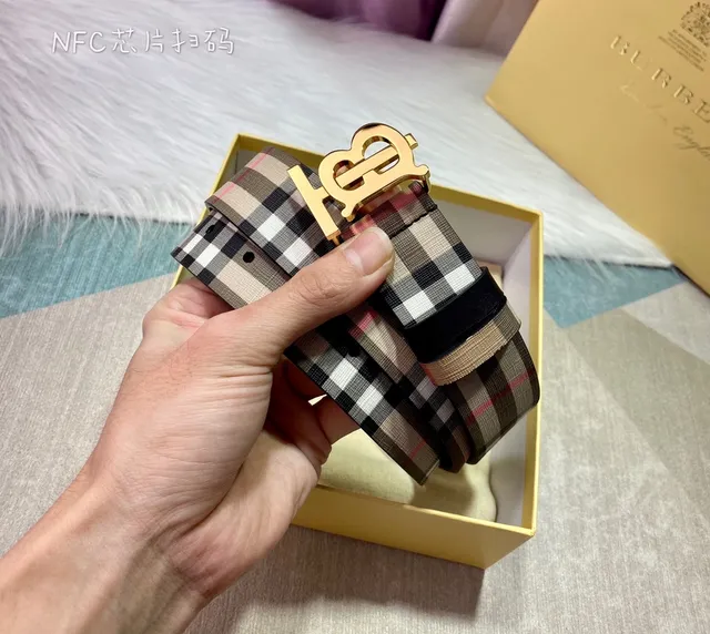 Burberry TB Belt Nova Check দ্বিমুখী ক্যানভাস বেল্ট 8