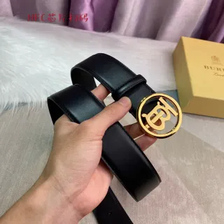Burberry TB Monogram Ceinture en cuir noir