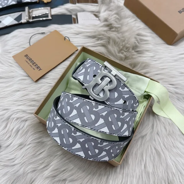 Burberry TB Monogram Ceinture en cuir réversible 5