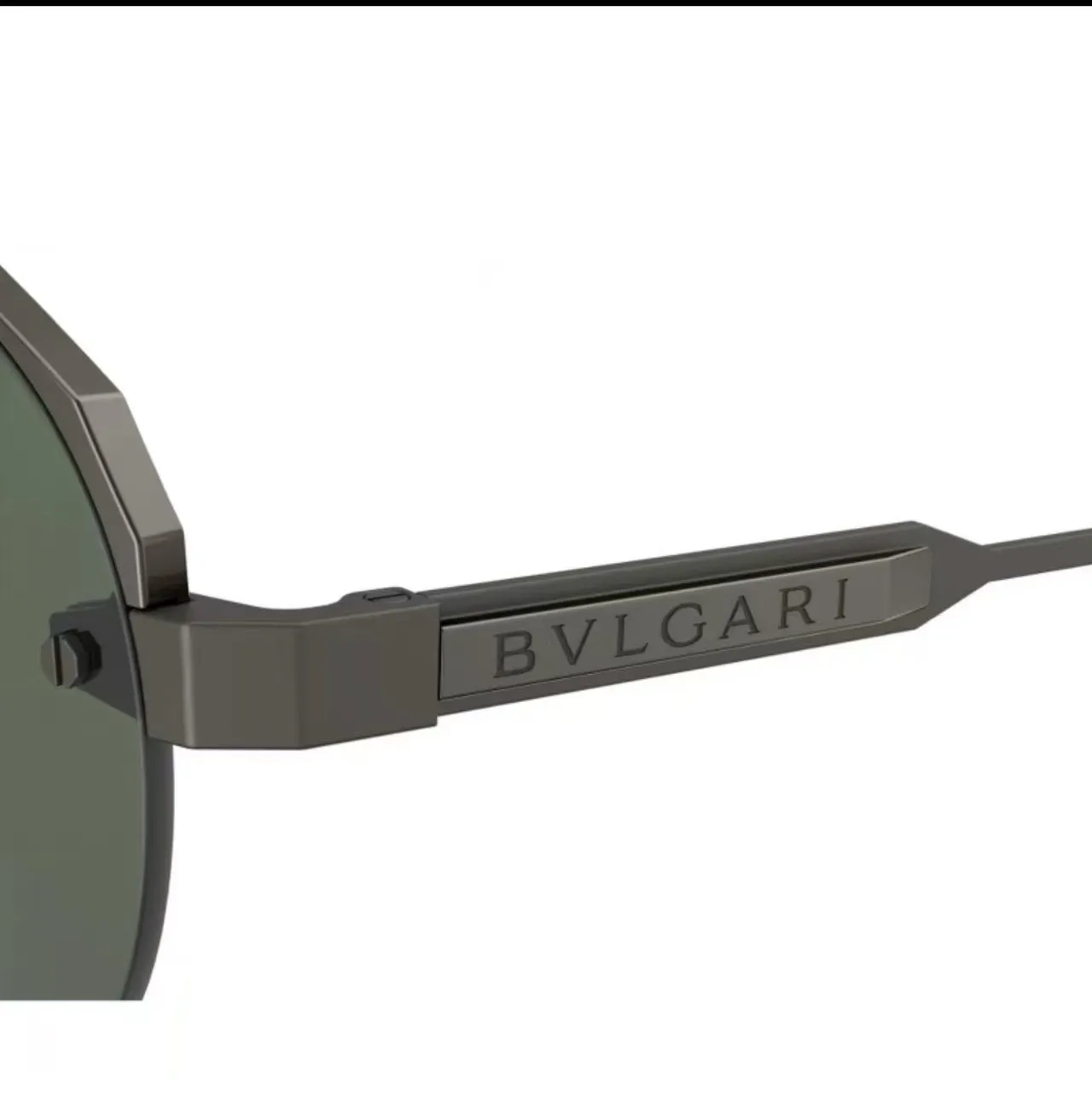 Bvlgari Aviador Óculos de Sol Fosco Gunmetal Lente Verde 2