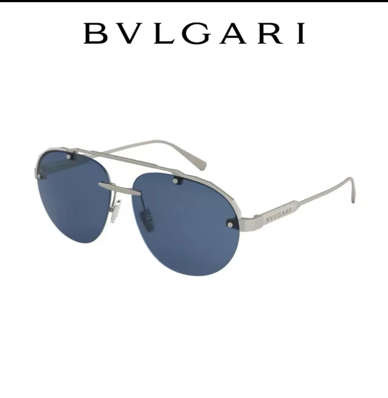 Bvlgari Aviador Óculos de Sol Fosco Gunmetal Lente Verde 7