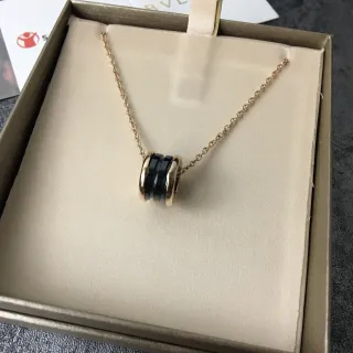 Bvlgari B.zero1 Black Ceramic and Gold-Tone Pendant Necklace