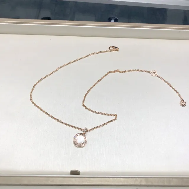 Bvlgari B.zero1 圆形黑色珐琅金色调项链 7