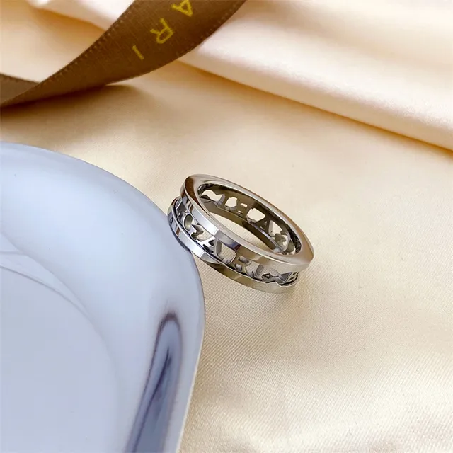 Bvlgari B.zero1 Double-Band Openwork Logo Gold Ring 4