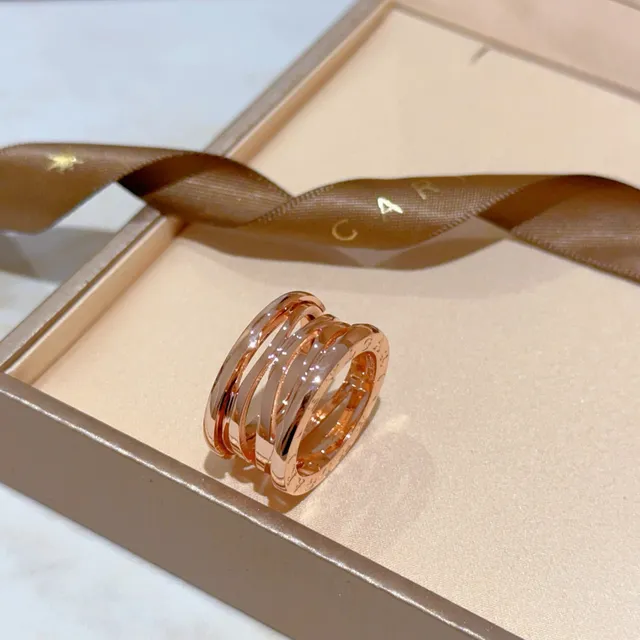 Bvlgari B.zero1 خاتم ذهب وردي متعدد النطاقات 3