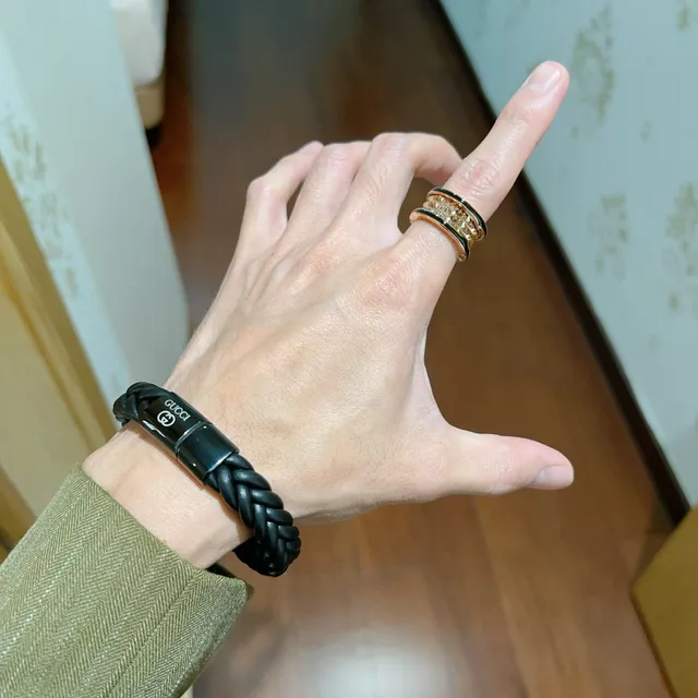 Bvlgari B.zero1 Quattro Rose Gold and Black Enamel Ring 3