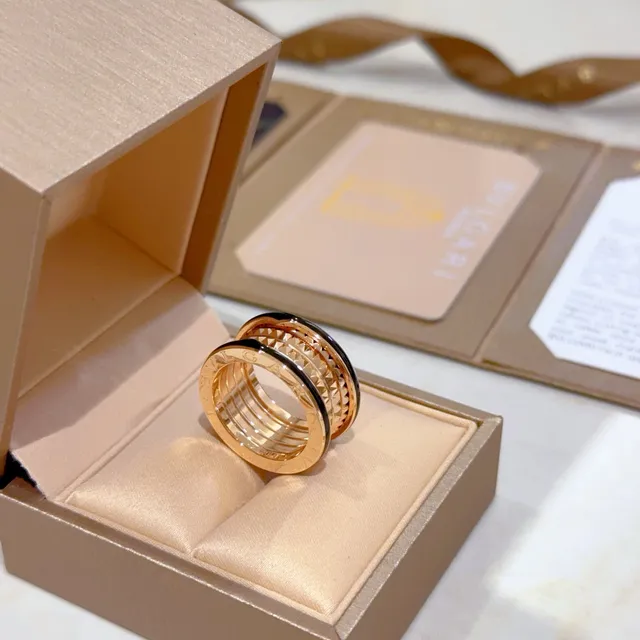 Bvlgari B.zero1 Quattro Rose Gold and Black Enamel Ring 4