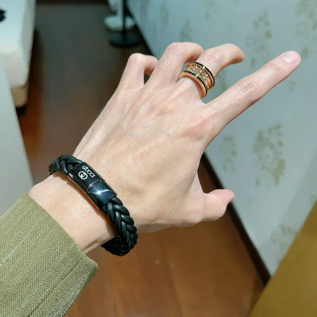 Bvlgari B.zero1 Quattro Rose Gold and Black Enamel Ring 5