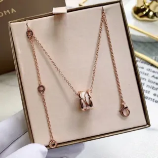 Bvlgari B.zero1 Rose Gold and White Ceramic Necklace