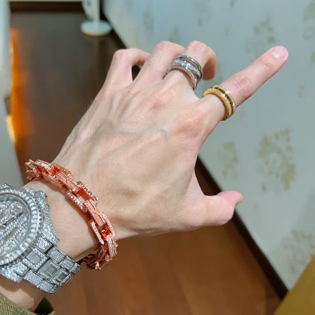 Bvlgari B.zero1 Triple Band Pavé Diamond Gold Ring 2