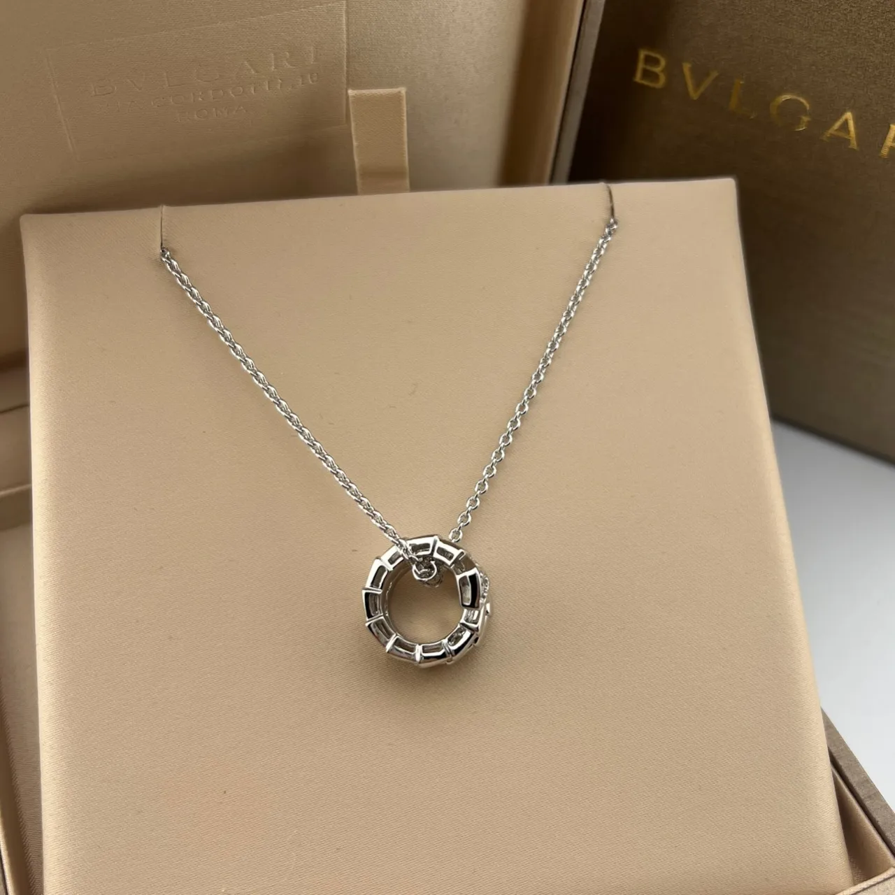 Bvlgari B.zero1 Triple Cylinder Diamond Pendant Necklace 3