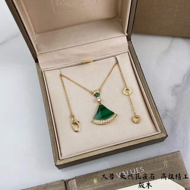 Bvlgari Divas’ Dream Malachite 扇形吊坠项链 3