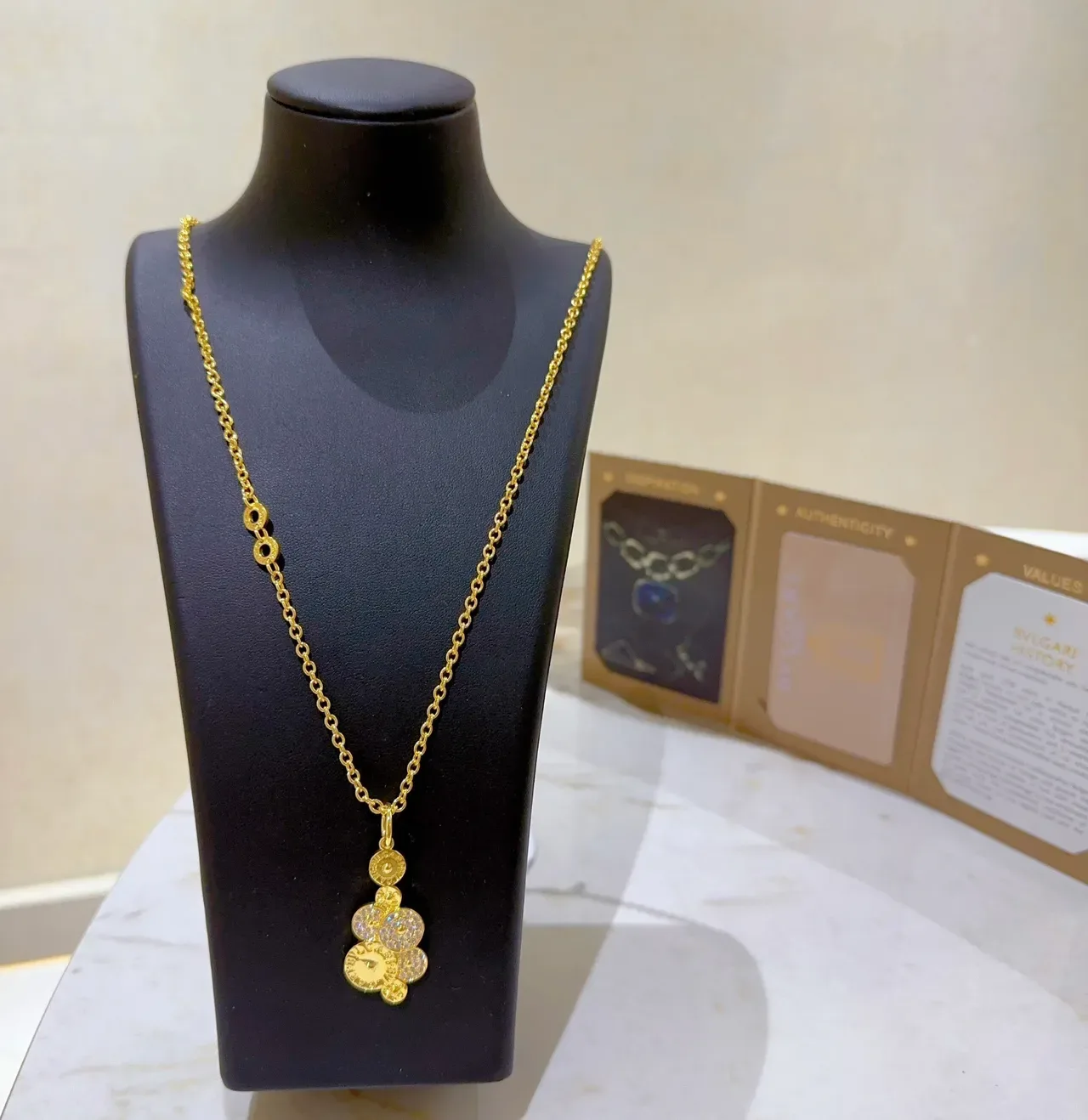 Bvlgari Gold Silver Chain Multi-Disc Pendant Necklace 9