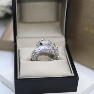 Bvlgari Serpenti Pavé Diamond and Emerald Eye Ring