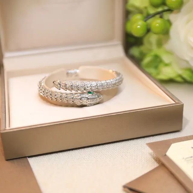 Bvlgari Serpenti Pavé-Set Coiled Snake Bracelet 7