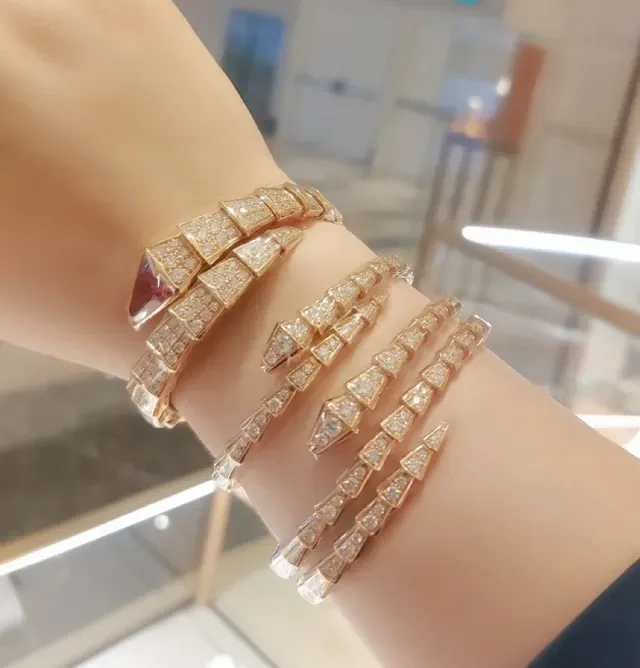 Bvlgari Serpenti रूबी और डायमंड रोज गोल्ड ब्रेसलेट 7