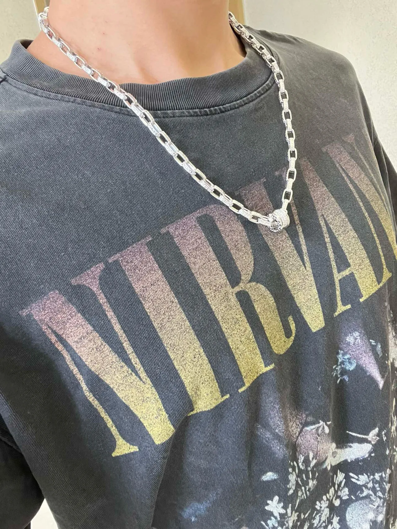 Bvlgari 银金钻石镶嵌链条几何铰接链接项链 3