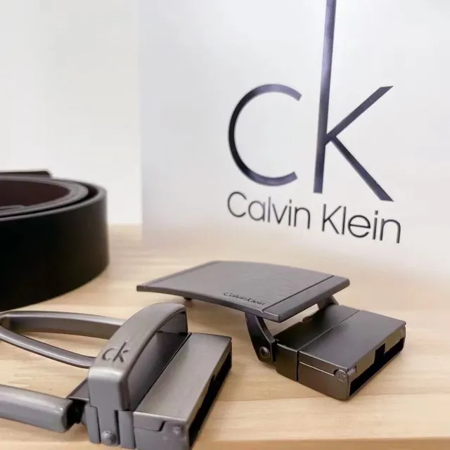 Calvin Klein बेल्ट और बकल सेट काला चमड़ी का बेल्ट 2