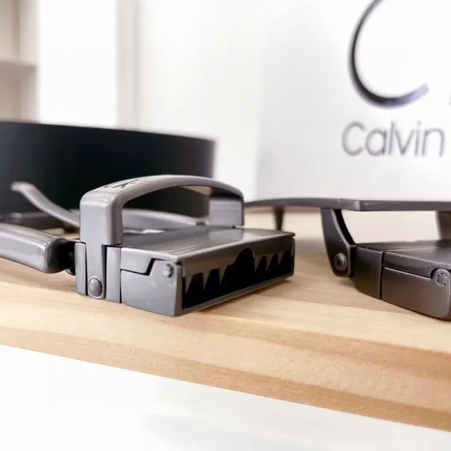 Calvin Klein बेल्ट और बकल सेट काला चमड़ी का बेल्ट 3