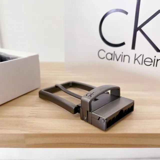 Calvin Klein बेल्ट और बकल सेट काला चमड़ी का बेल्ट 6