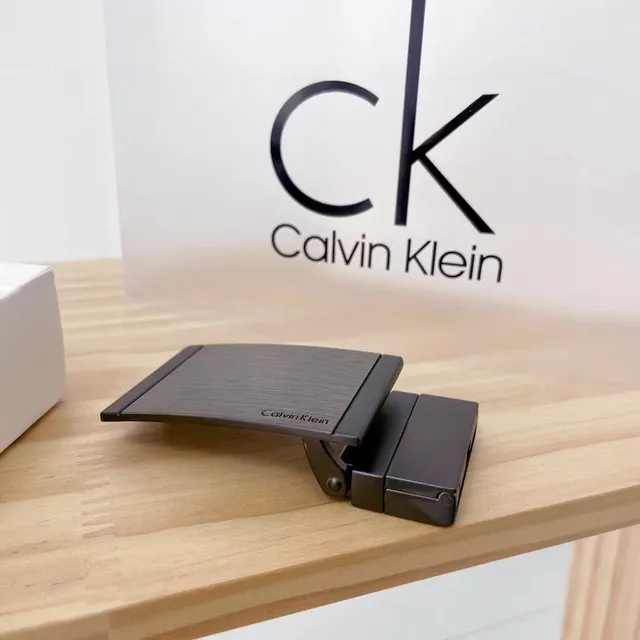 Calvin Klein बेल्ट और बकल सेट काला चमड़ी का बेल्ट 7