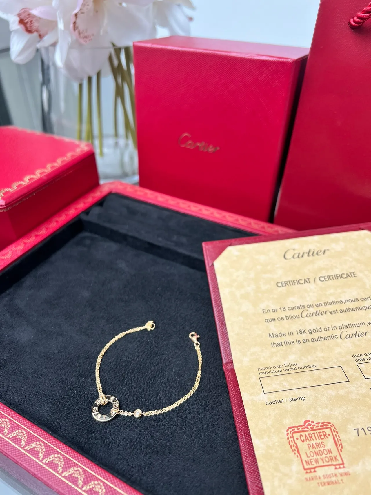 Cartier Juste un Clou সোনার কালো চেইন লিঙ্ক খোলা চক্রাকার মোটিফ ব্রেসলেট 6