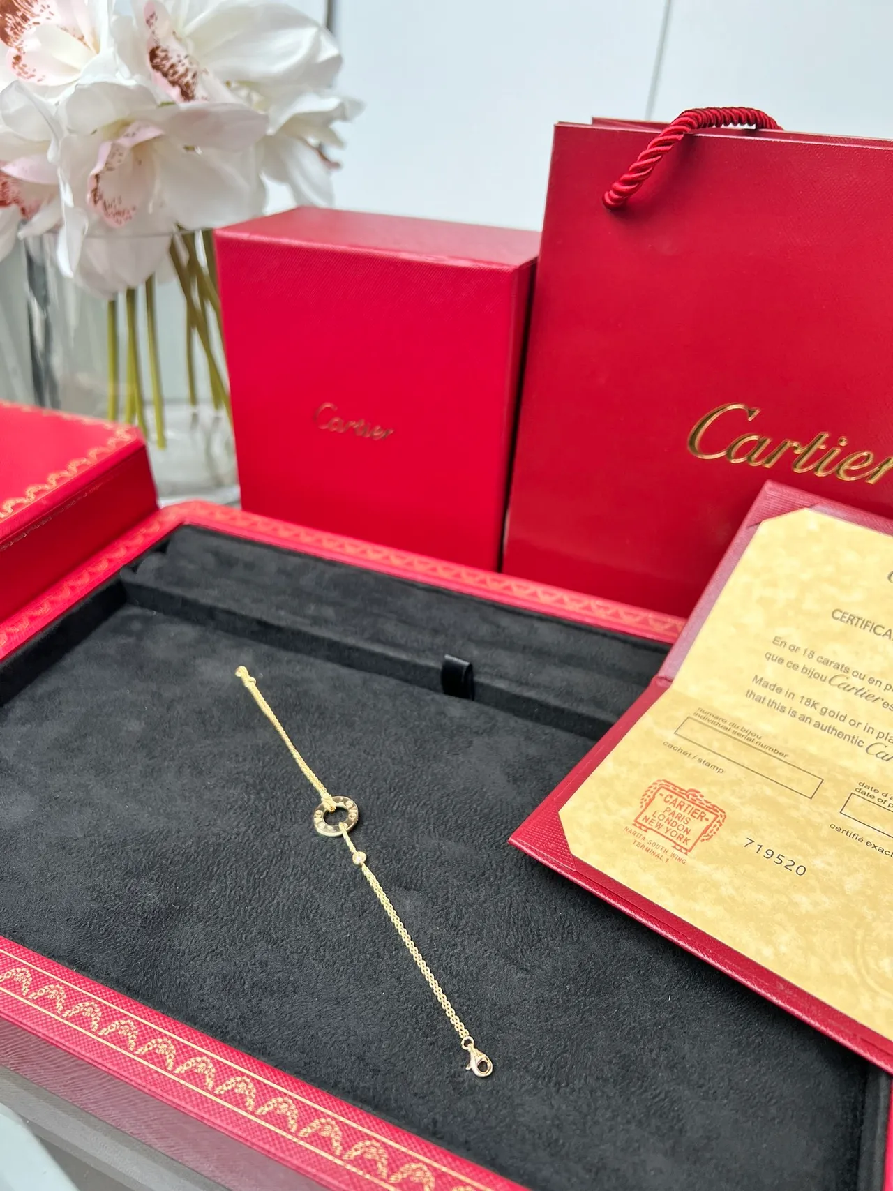 Cartier Juste un Clou সোনার কালো চেইন লিঙ্ক খোলা চক্রাকার মোটিফ ব্রেসলেট 7