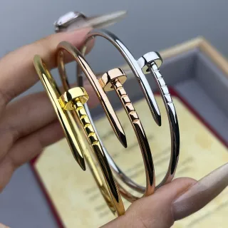 Cartier Juste un Clou সোনা রূপা খোলা ব্যান্ডল নখের নকশা ব্রেসলেট