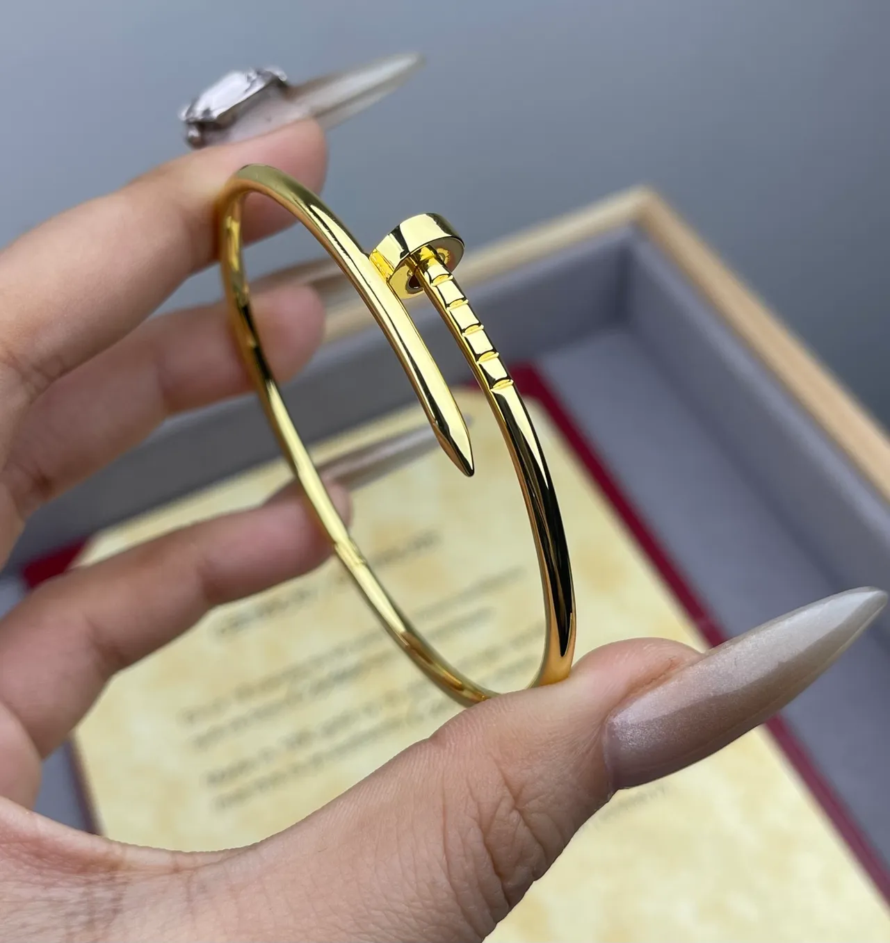 Cartier Juste un Clou Gold Silver Open Bangle Nail-Motif Bracelet 2
