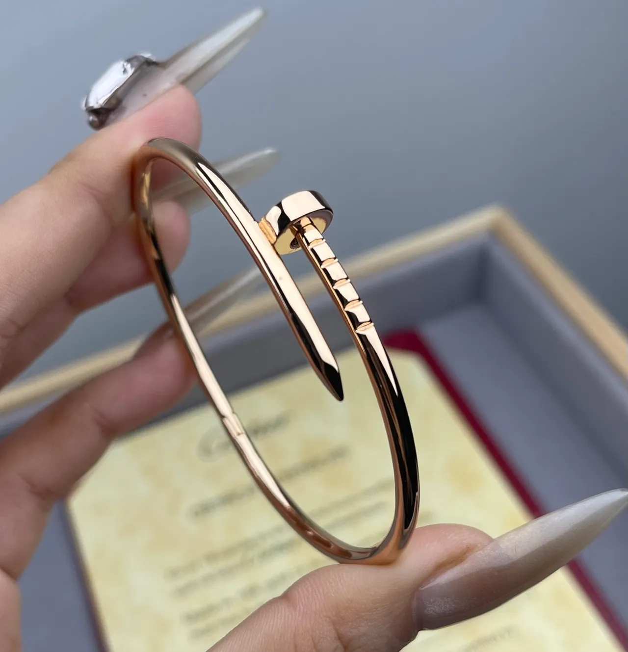 Cartier Juste un Clou Gold Silver Open Bangle Nail-Motif Bracelet 4