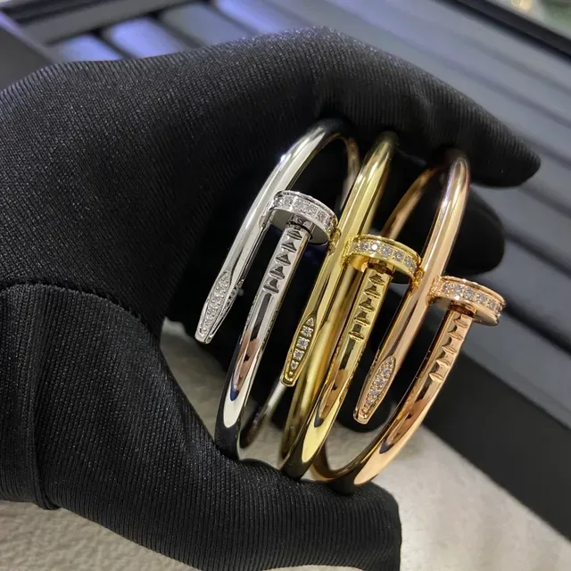 Cartier Juste un Clou Pavé Diamond Nail Motif Bangle Bracelets 2