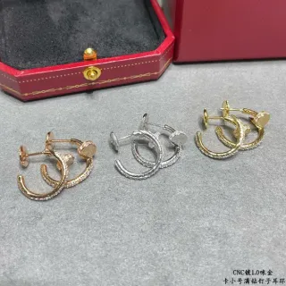 Cartier Juste un Clou Small Full-Pavé Nail Hoop Earrings