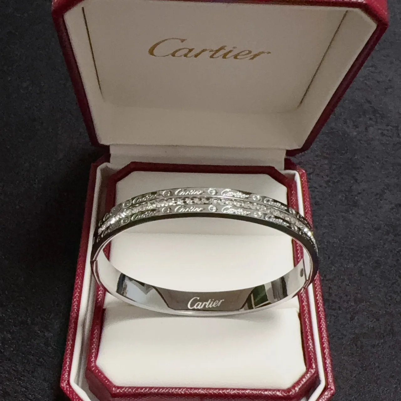 Cartier Love ذهب فضة Pavé-Set Screw-Motif سوار 3