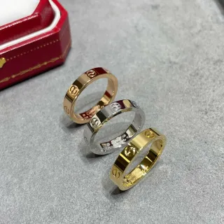 Cartier Love خاتم ذهبي فضي نقش براغي مظهر مصقول