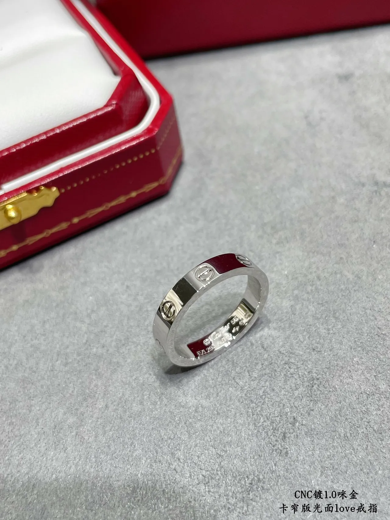 Cartier Love Gold Silver Screw-Motif Polished Finish Ring 7