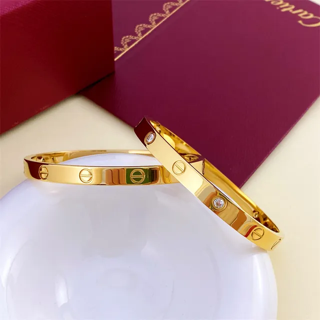 Cartier Love ouro prata motivo de parafuso metal polido pulseira 2