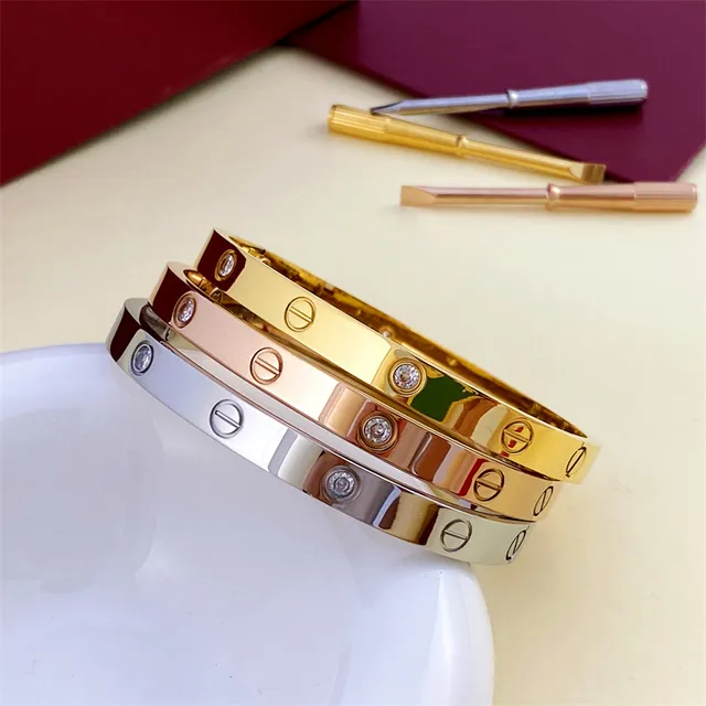 Cartier Love ouro prata motivo de parafuso metal polido pulseira 4