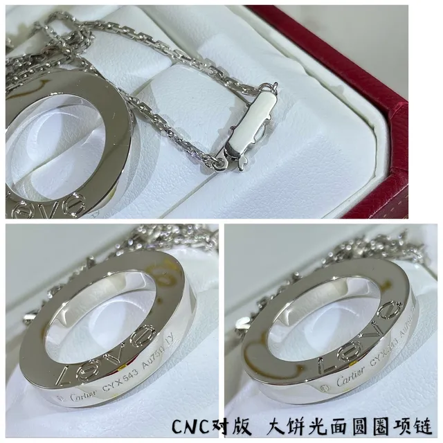 Cartier Love Colar de Ouro Polido com Círculo Aberto 5