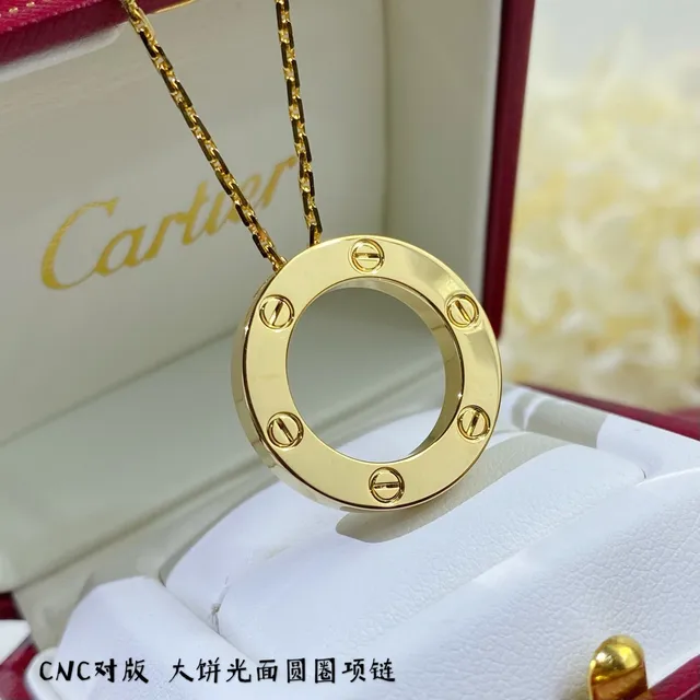 Cartier Love Colar de Ouro Polido com Círculo Aberto 6
