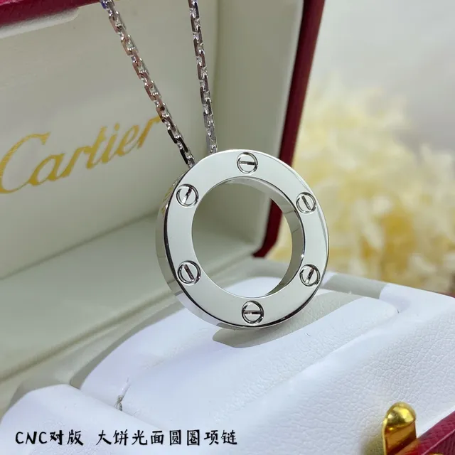 Cartier Love Colar de Ouro Polido com Círculo Aberto 7