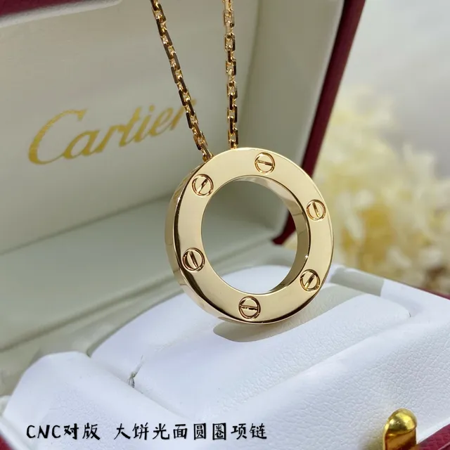 Cartier Love Colar de Ouro Polido com Círculo Aberto 8