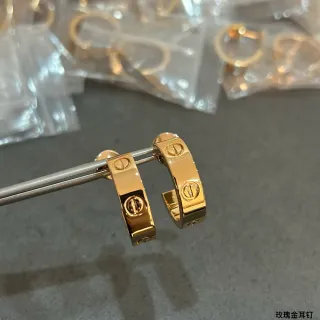 কার্টিয়ার লভ rose gold হিঙ্গড স্ক্রু মোটিফ কানের দুল