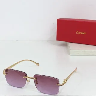 Cartier Panthère نظارات شمسية بدون إطار تدرج بنفسجي