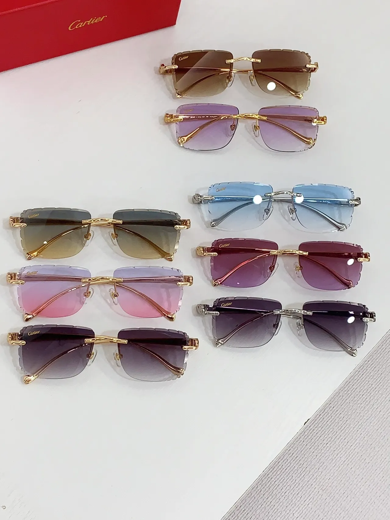 Cartier Panthère Rimless Purple Gradient Sunglasses 2