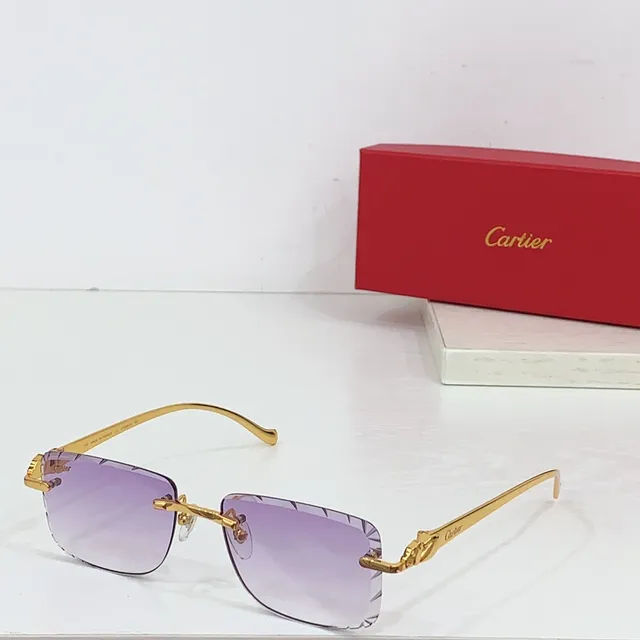Cartier Panthère Rimless Purple Gradient Sunglasses 3