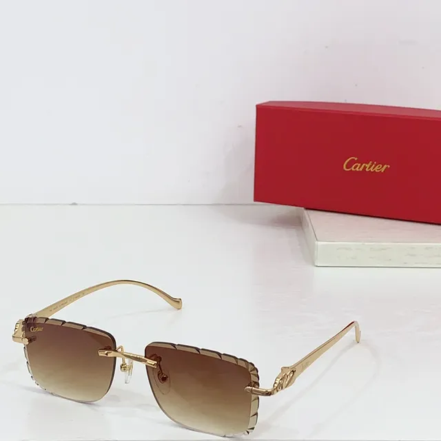 Cartier Panthère Rimless Purple Gradient Sunglasses 4