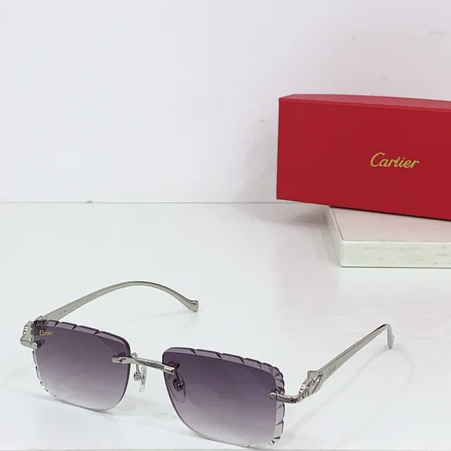 Cartier Panthère Rimless Purple Gradient Sunglasses 5