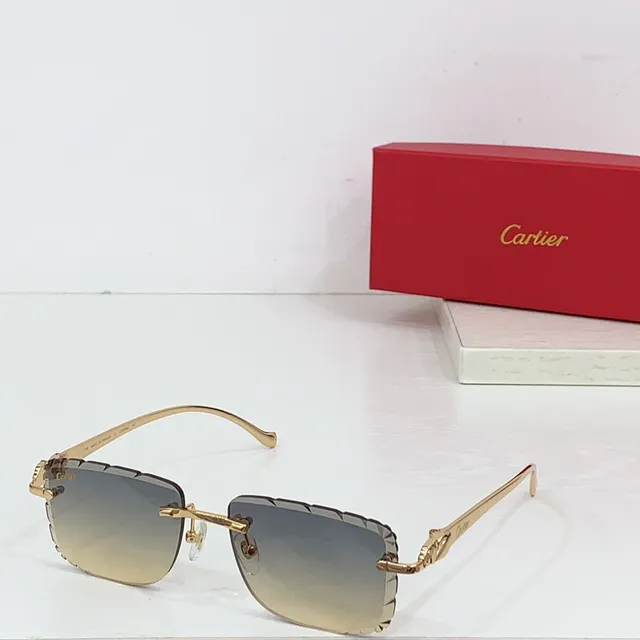 Cartier Panthère Rimless Purple Gradient Sunglasses 6