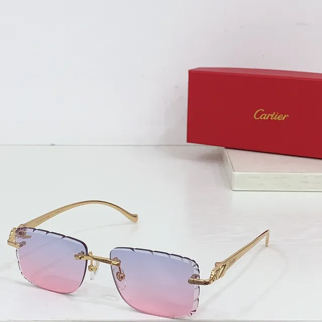 Cartier Panthère Rimless Purple Gradient Sunglasses 7